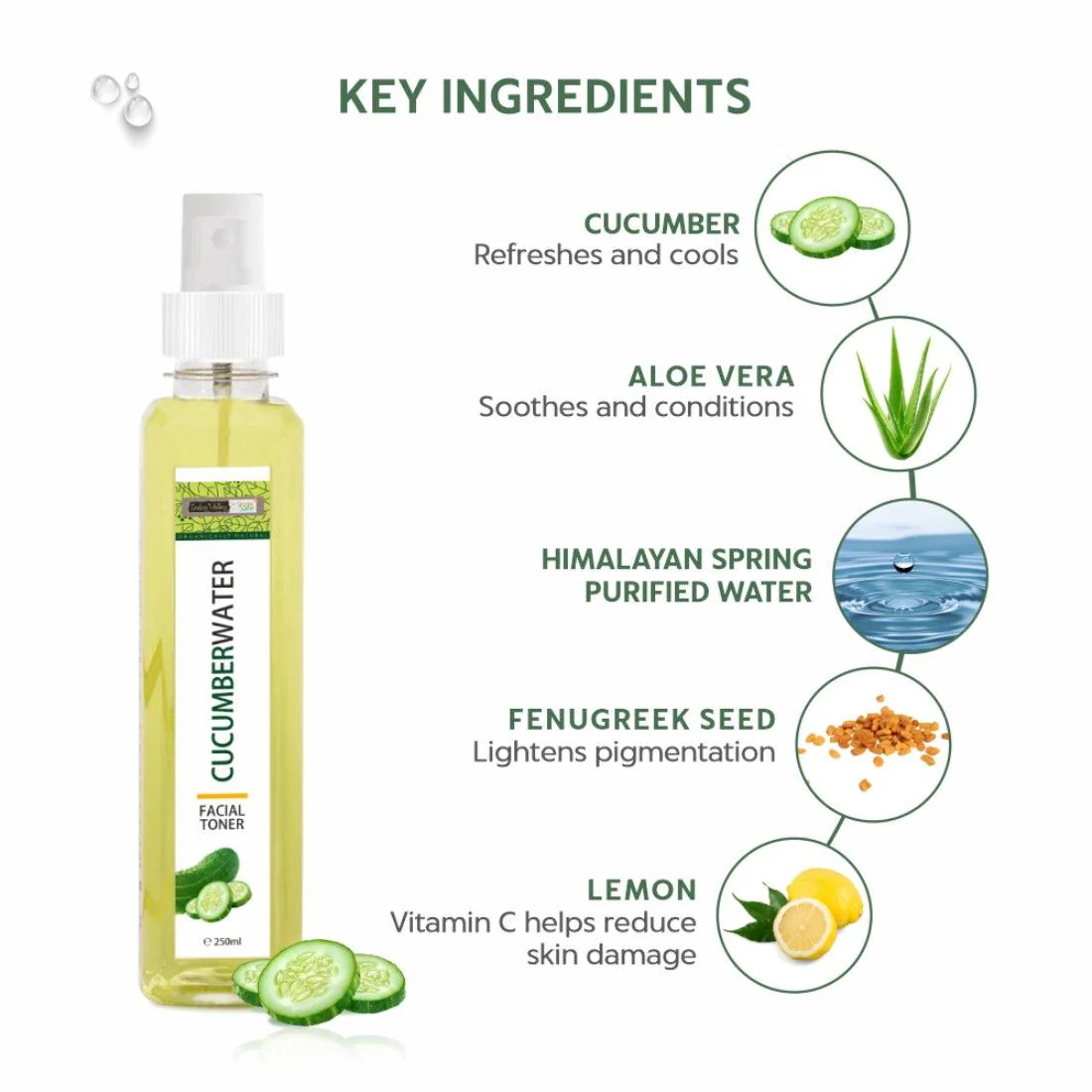 Cucumber Water Toner For Hydrating Skin - 250ml - Image 4