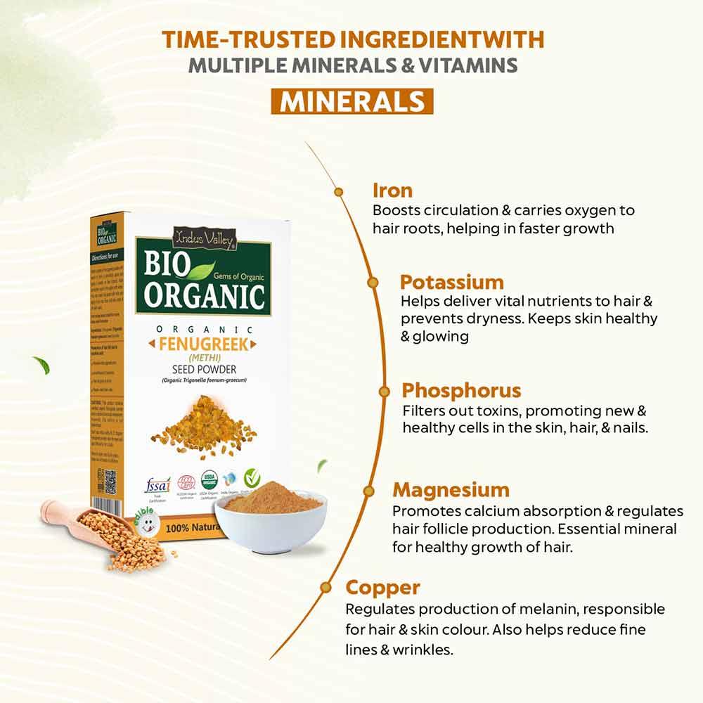 Bio Organic Fenugreek Methi Seed Powder - 100gm - Image 3