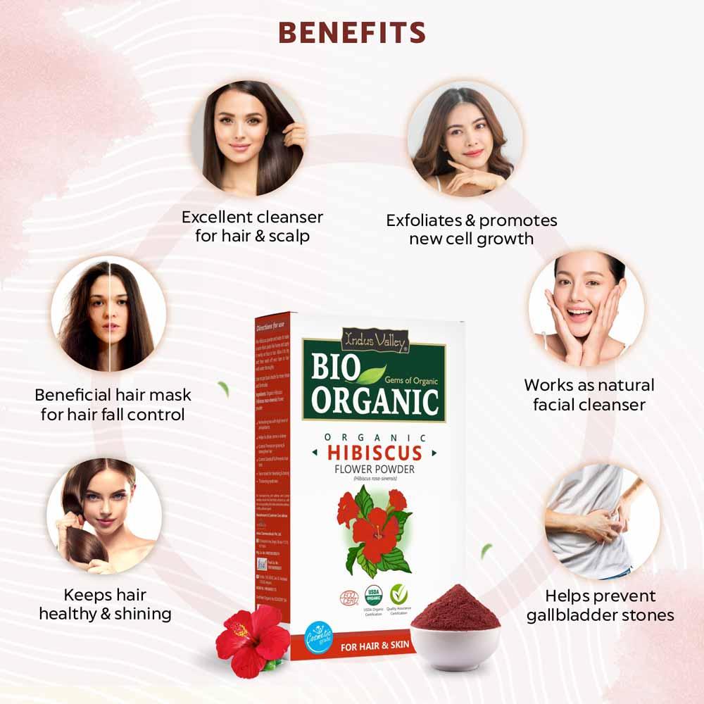 Bio Organic Hibiscus Powder 100gm. - Pack of 5 - Image 2