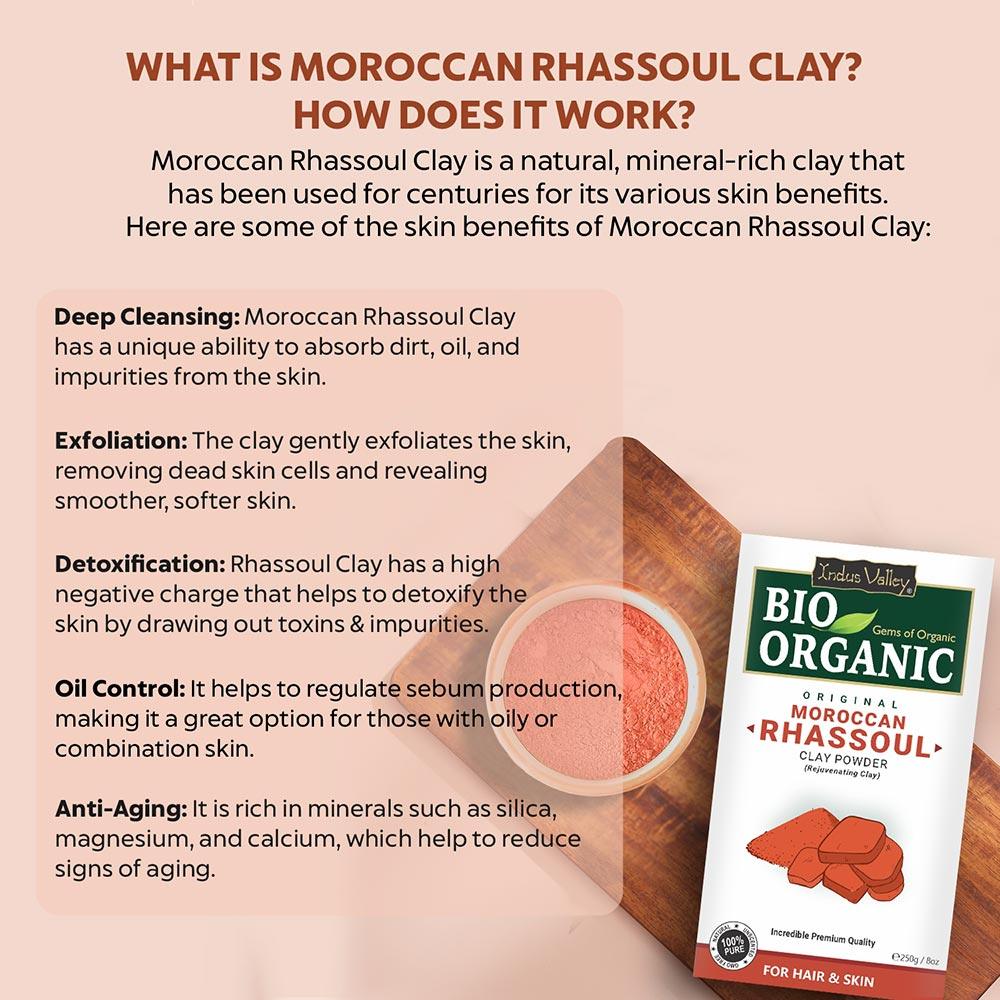Bio Organic Moroccan Rhassoul Clay Powder - 250gm - Image 6