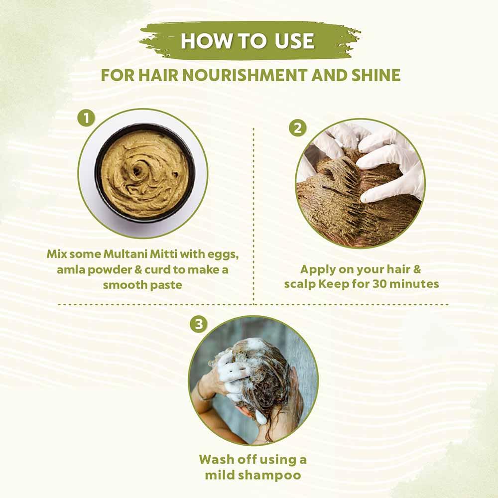 Bio Organic Multani Mitti Powder - Pack of 5 (200gm) - Image 3