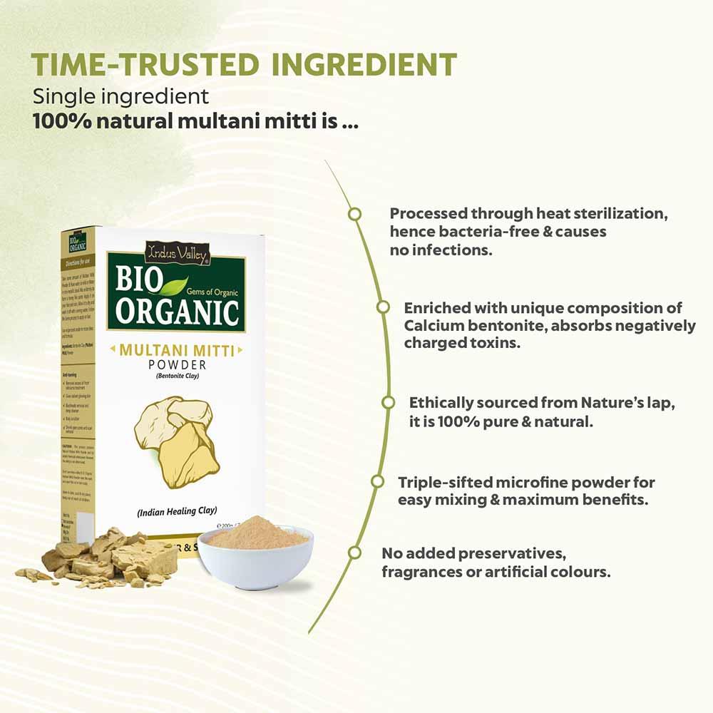 Bio Organic Multani Mitti Powder - Pack of 4 (800gm) - Image 5