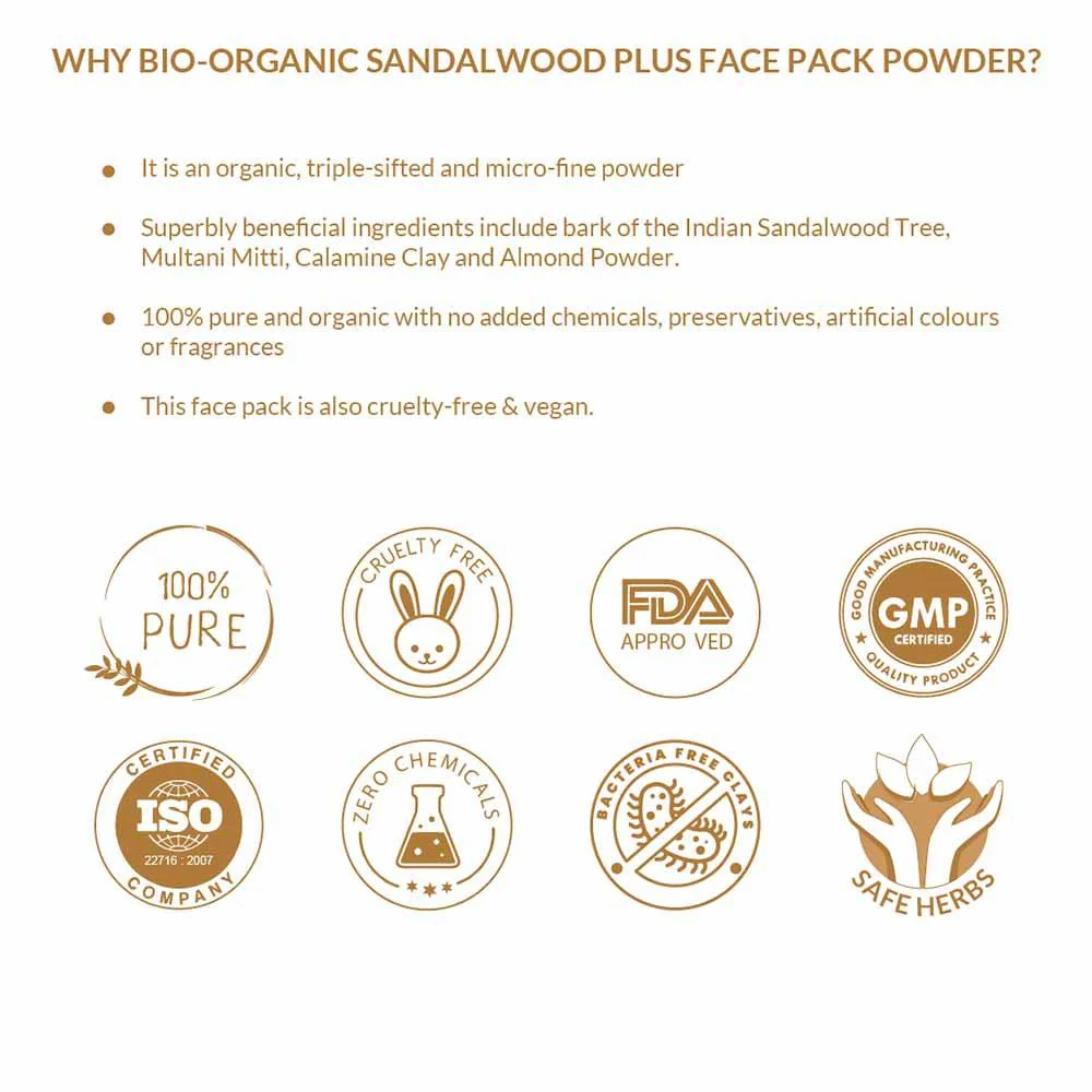 Bio Organic Sandalwood Face Pack Powder - Image 5