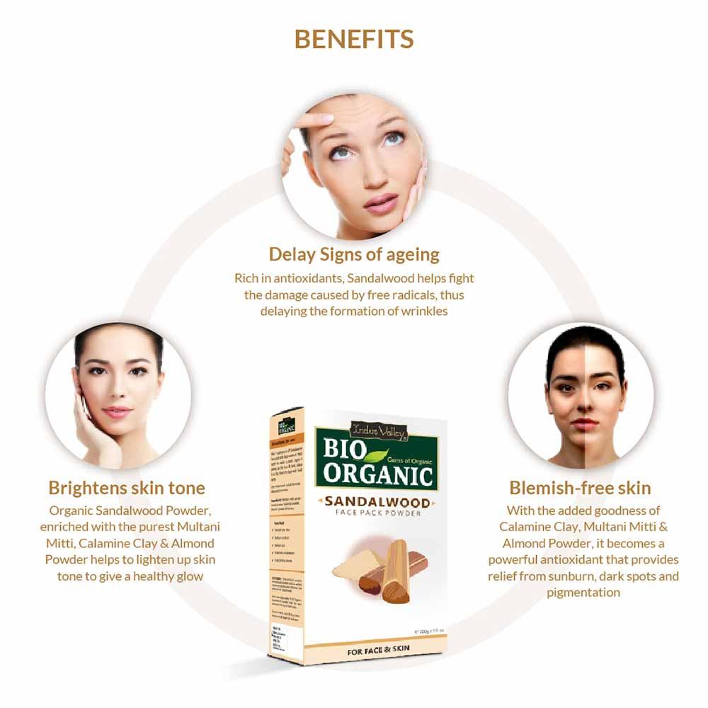 Bio Organic Sandalwood Face Pack Powder - 200gm - Image 3
