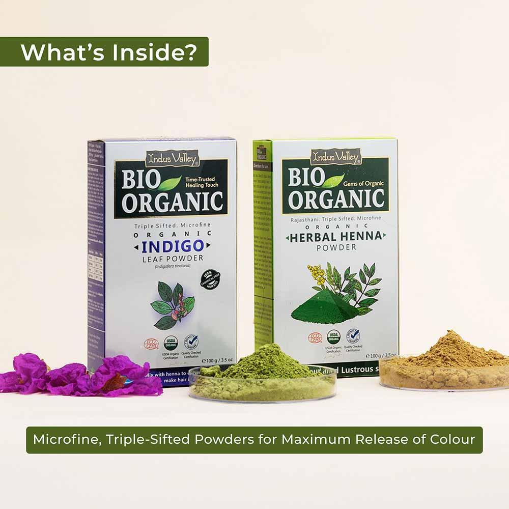 Bio Organic Herbal Henna & Indigo Powder Combo - Image 3