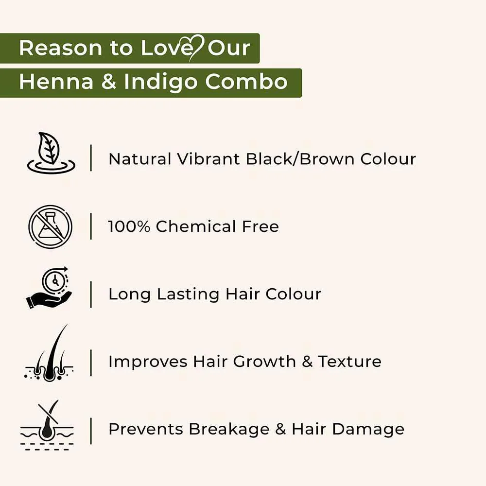 Bio Organic Herbal Henna & Indigo Powder Combo - Image 2