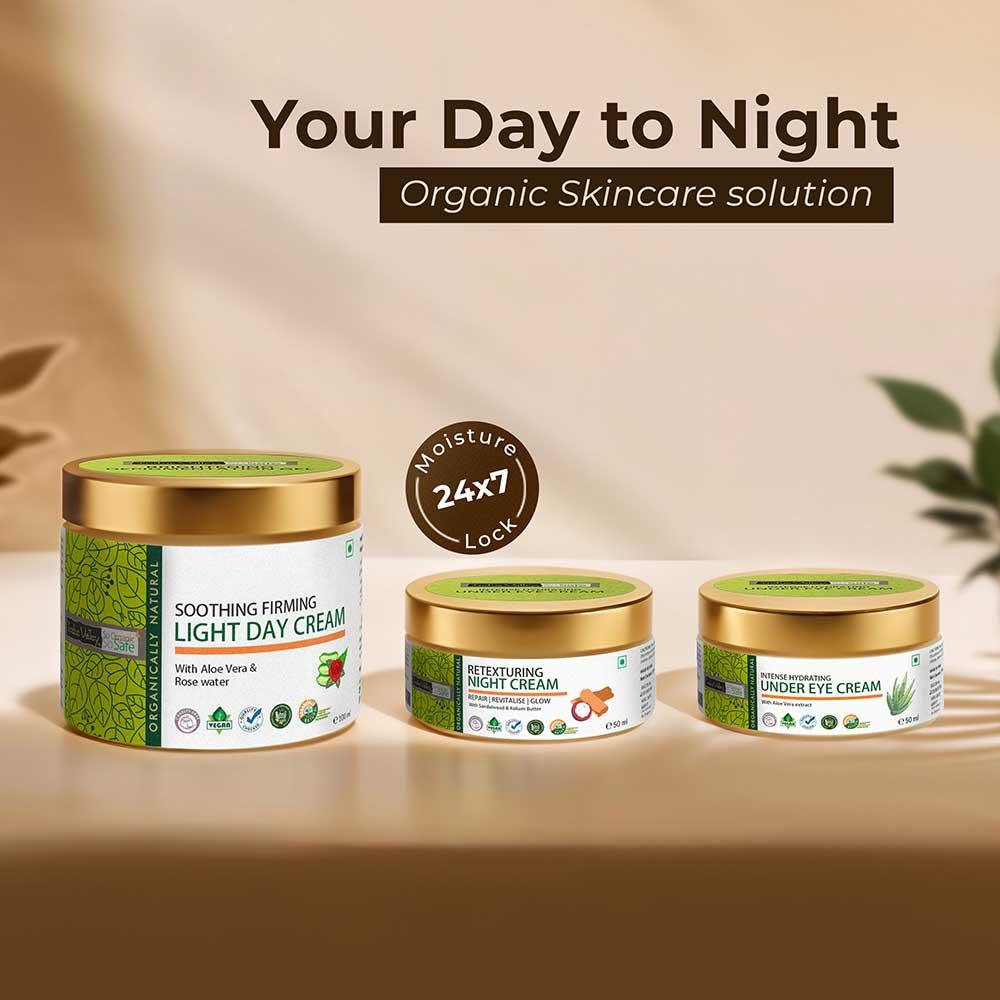 Day-to-Night Organic Skincare Ritual: Day & Night Cream with Under Eye Cream Combo - Image 4