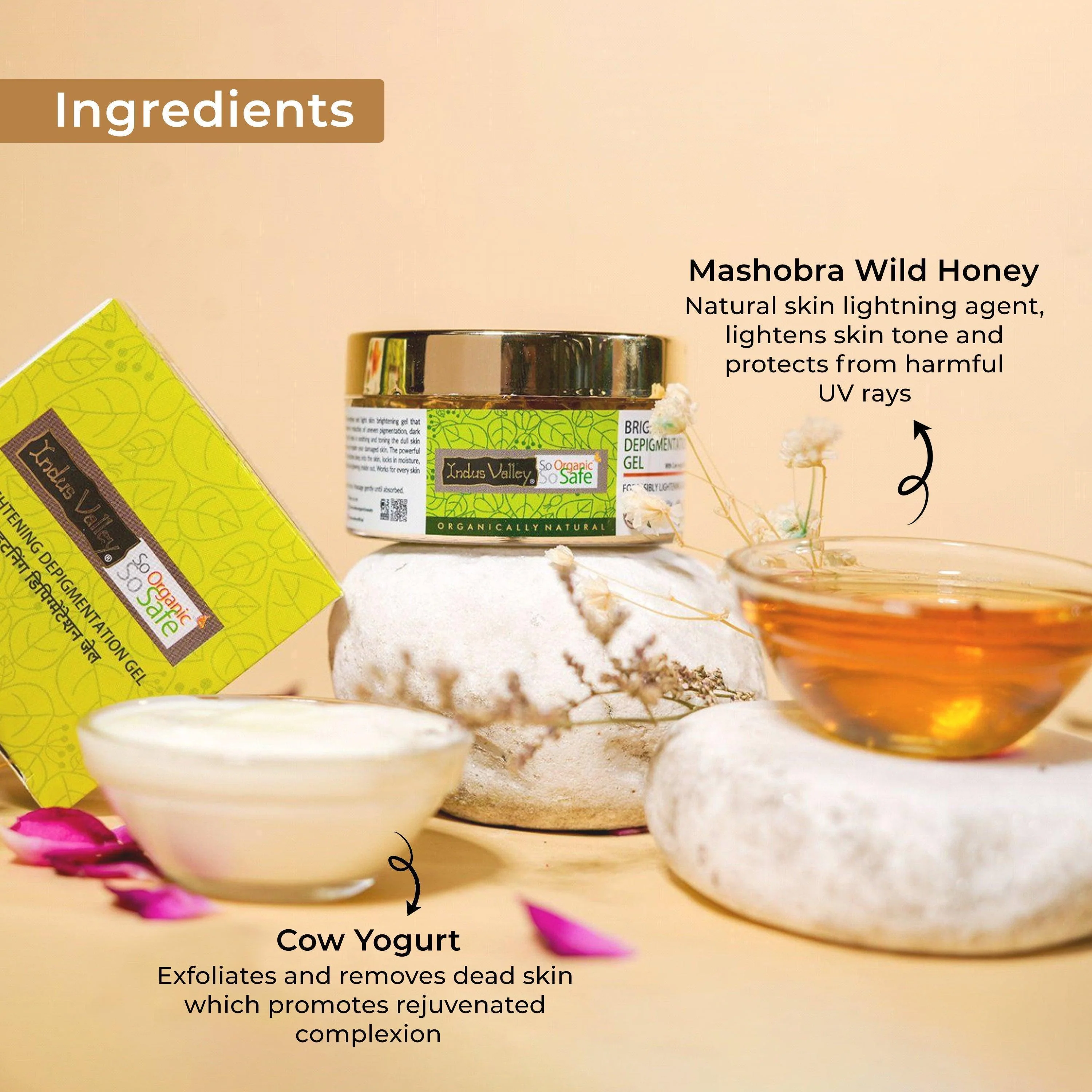 Brightening Depigmentation Gel for Reducing Pigmentation & Dark Spots With Cow Yogurt & Mashobra Honey - Image 5