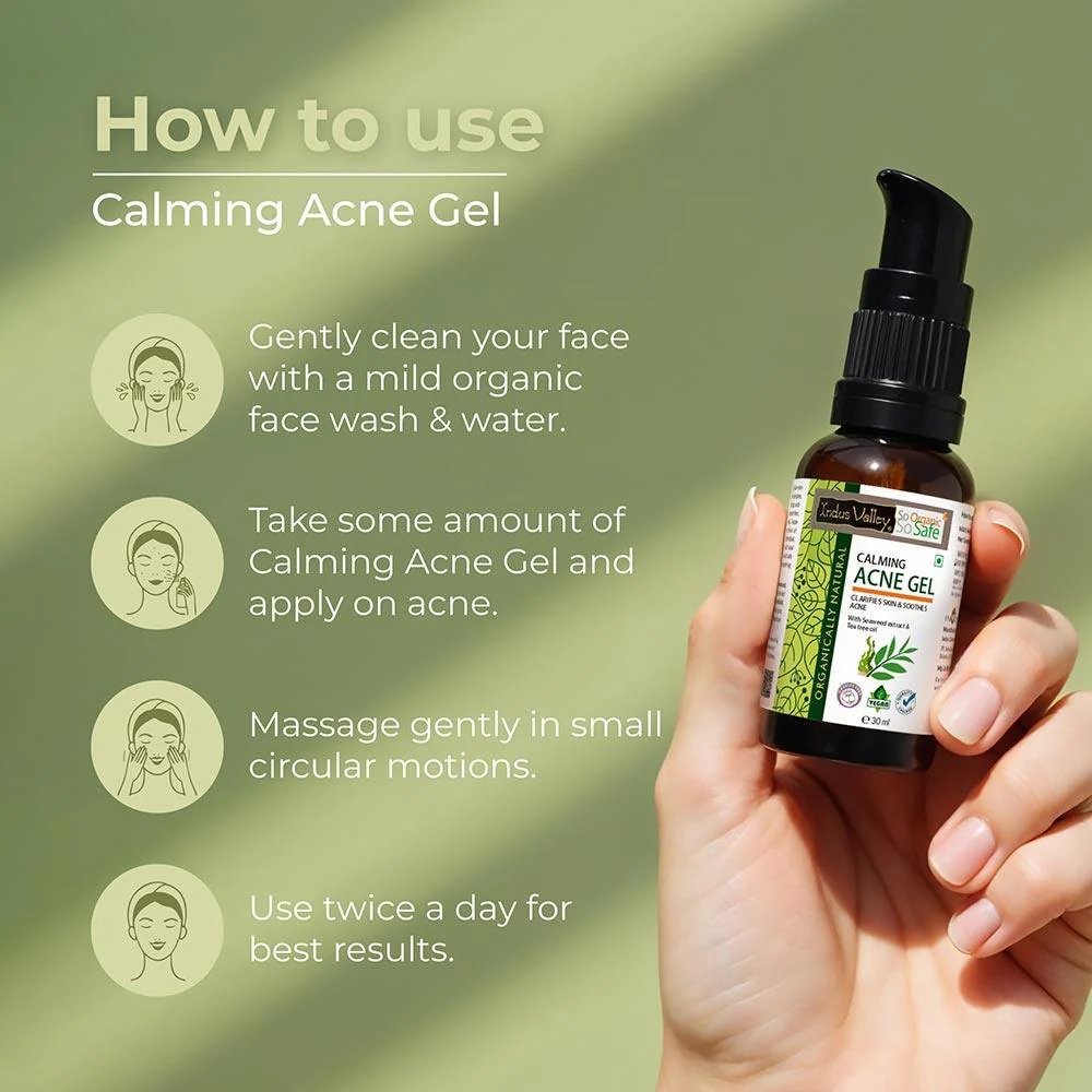 Calming Acne Gel Clarifies Skin & Soothes Acne With Seaweed Extract & Tea Tree Oil - 30ml. - Image 6