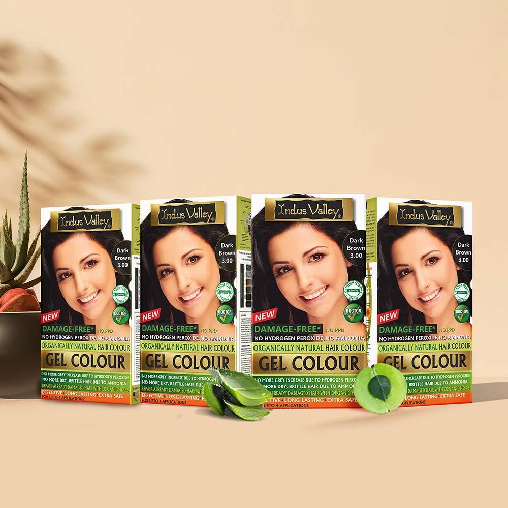 Damage Free Dark Brown 3.00 Gel Hair Color For Women & Men | Chemical Free, Long Lasting, Safe & Gentle - 200ml + 20g - Image 13