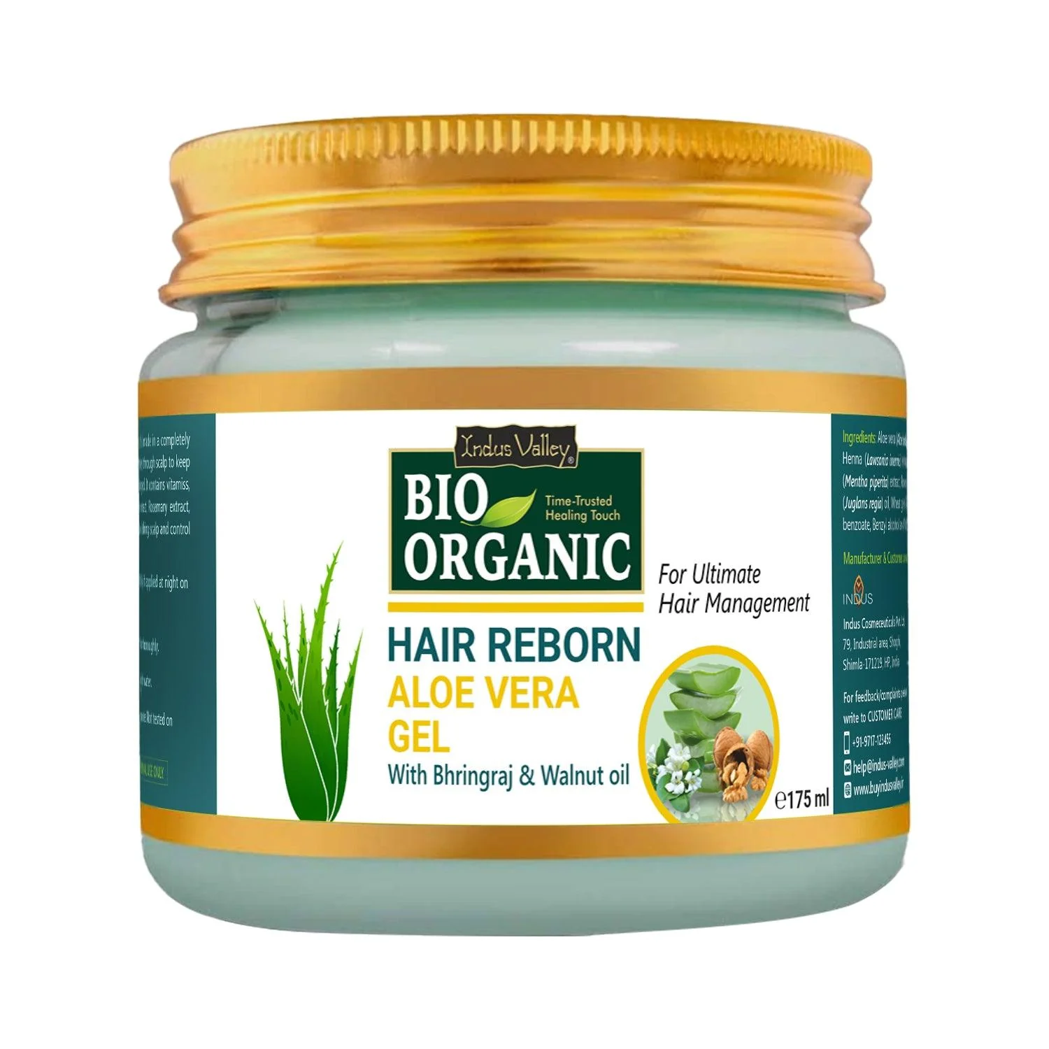 Bio Organic Hair Reborn Aloe Vera Gel With Bhringraj & Walnut Oil - 175ml - Image 8