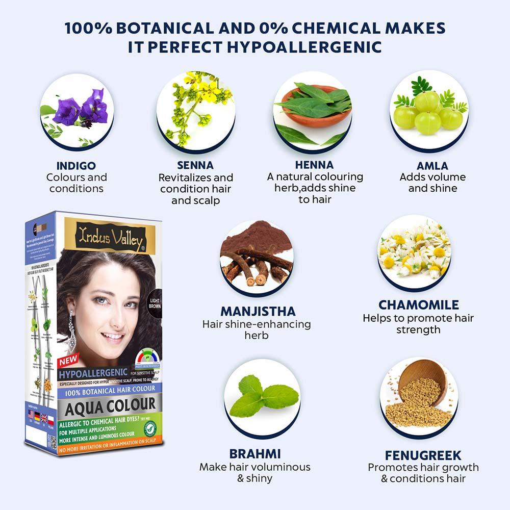 100% Botanical Aqua Colour For Sensitive and Allergy Prone Scalp - Light Brown - Image 2
