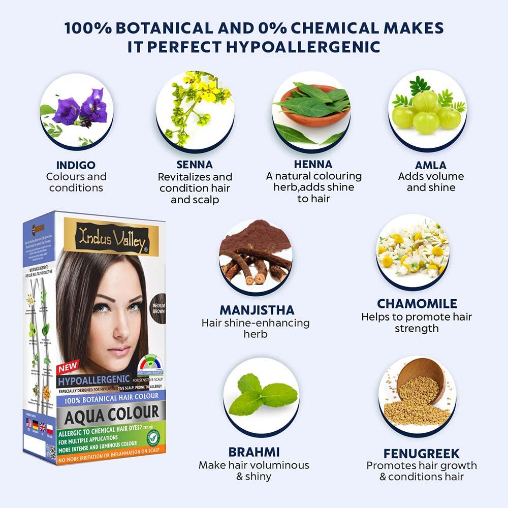 100% Botanical Aqua Colour For Sensitive and Allergy Prone Scalp - Medium Brown - Image 2