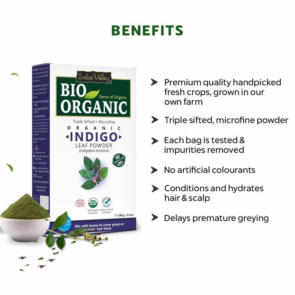 Bio Organic Indigo Leaf Powder for Natural Hair Coloring - Image 2