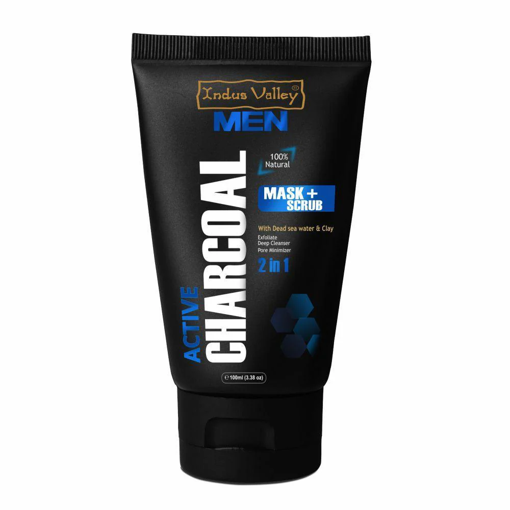 2-in-1 Men Active Charcoal Face Mask & Scrub - Image 3