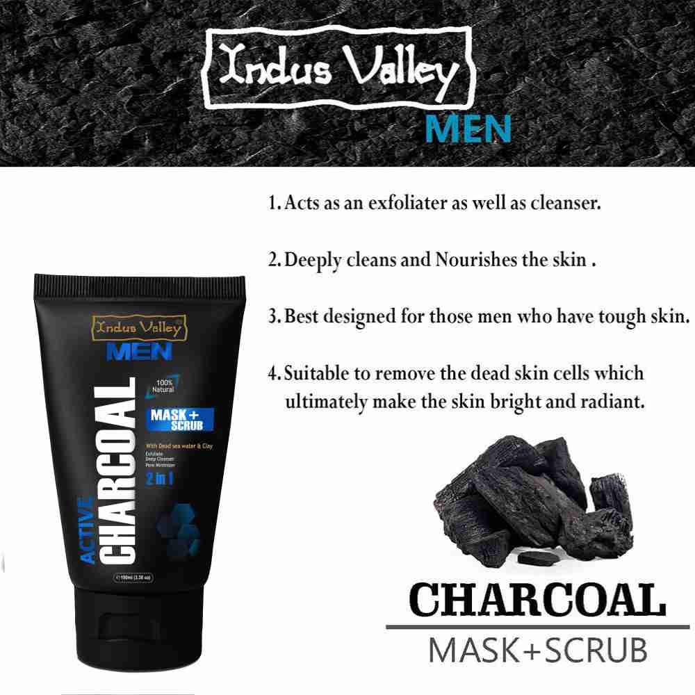 2-in-1 Men Active Charcoal Face Mask & Scrub - Image 4
