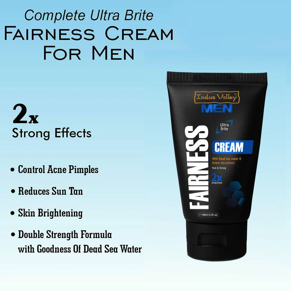 Men Ultra Fairness Cream with Dead Sea Water & Green Tea Extract - 100ml - Image 3