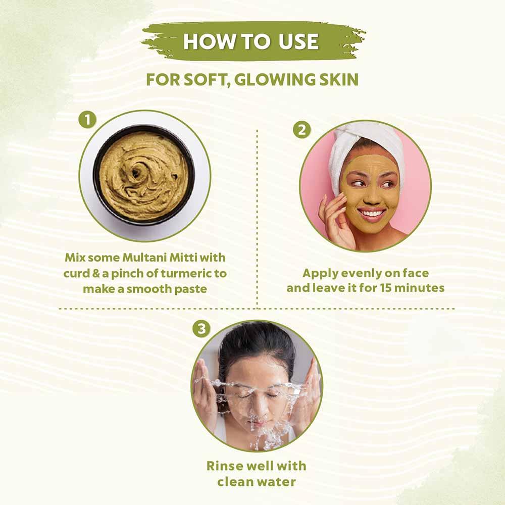 Bio Organic Multani Mitti Powder for Face and Hair - Pack of 3 - Image 4