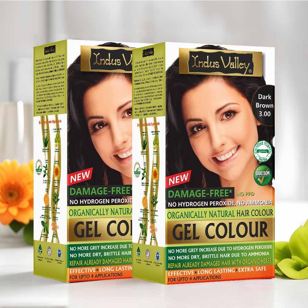 Natural Hair Colour | Damage Free Gel Hair Color For Women & Men | No Harmful Chemicals, Long Lasting, Safe & Gentle - Available in 6 Shades - (400ml + 40g) (Pack of 2)